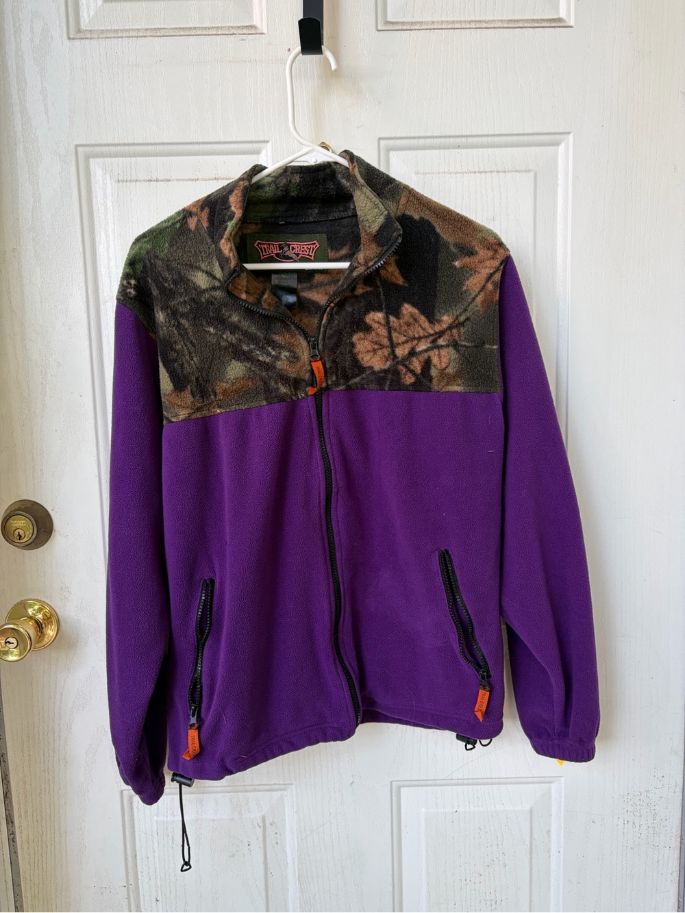Vintage Trail Crest Camo Purple Colorblock Fleece Jacket